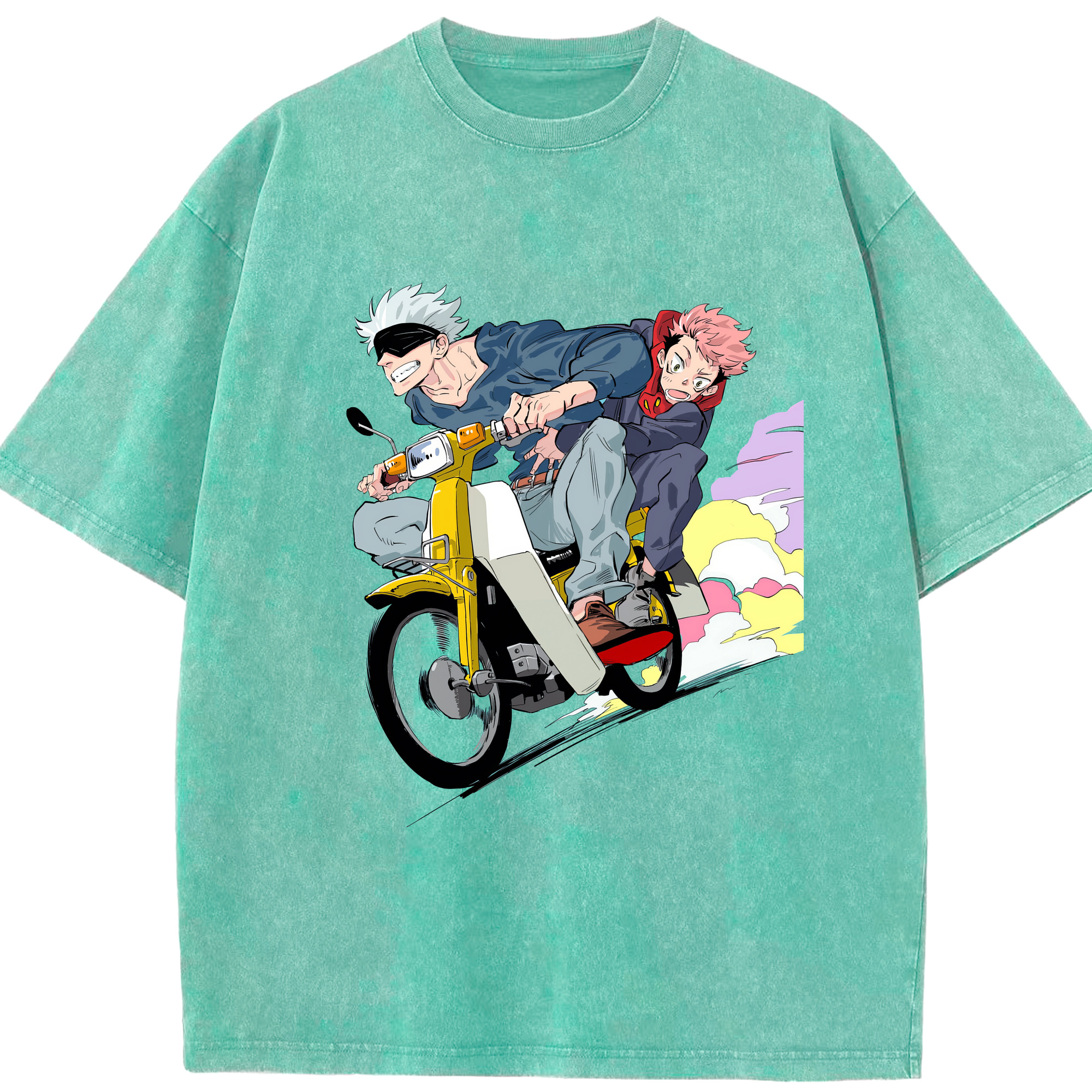 （画像用） 呪術廻戦 Jujutsu Kaisen 綿100% ヴィンテージ風 半袖Tシャツ（フロントプリント）